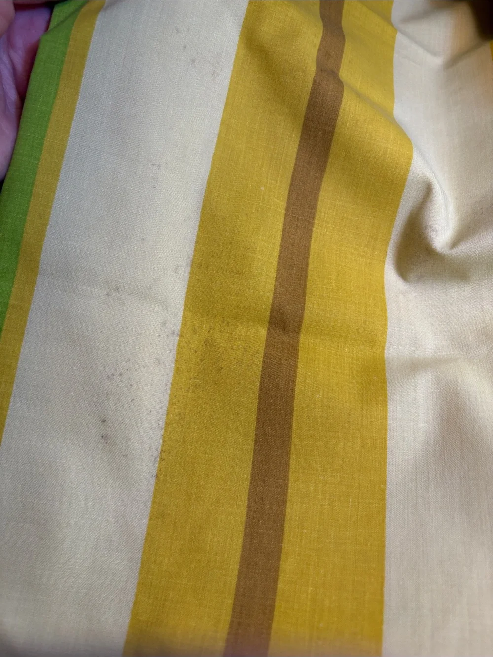 Perma-Prest Vintage 70’s Yellow, gold and Green Striped FF spots.